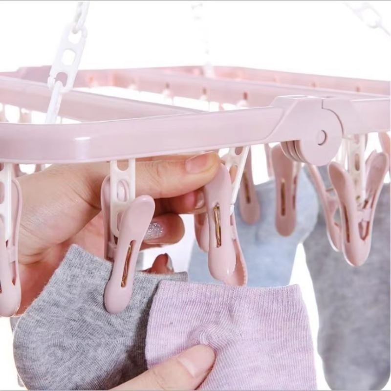 1 Pcs 32 Clips Folding Clothes - огляд і ціна Baby Clothing Hanging Rack