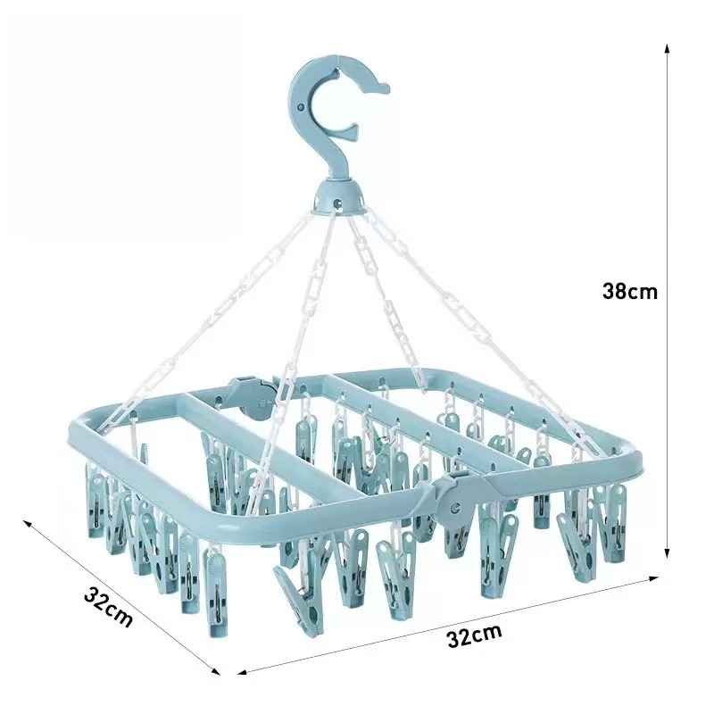 1 Pcs 32 Clips Folding Clothes - огляд і ціна Baby Clothing Hanging Rack